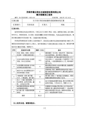 关于章丘项目（景区）软件硬件设施补充汇报预览图